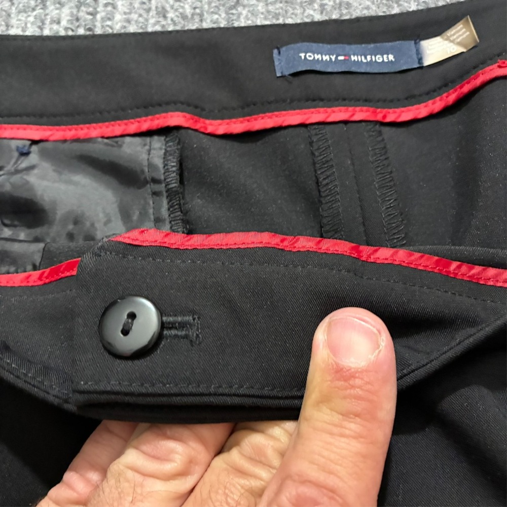 Tommy Hilfiger Womens Pants Size 10 Black Flat Front Workwear High Rise - Picture 3 of 11